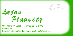 lajos plavsitz business card